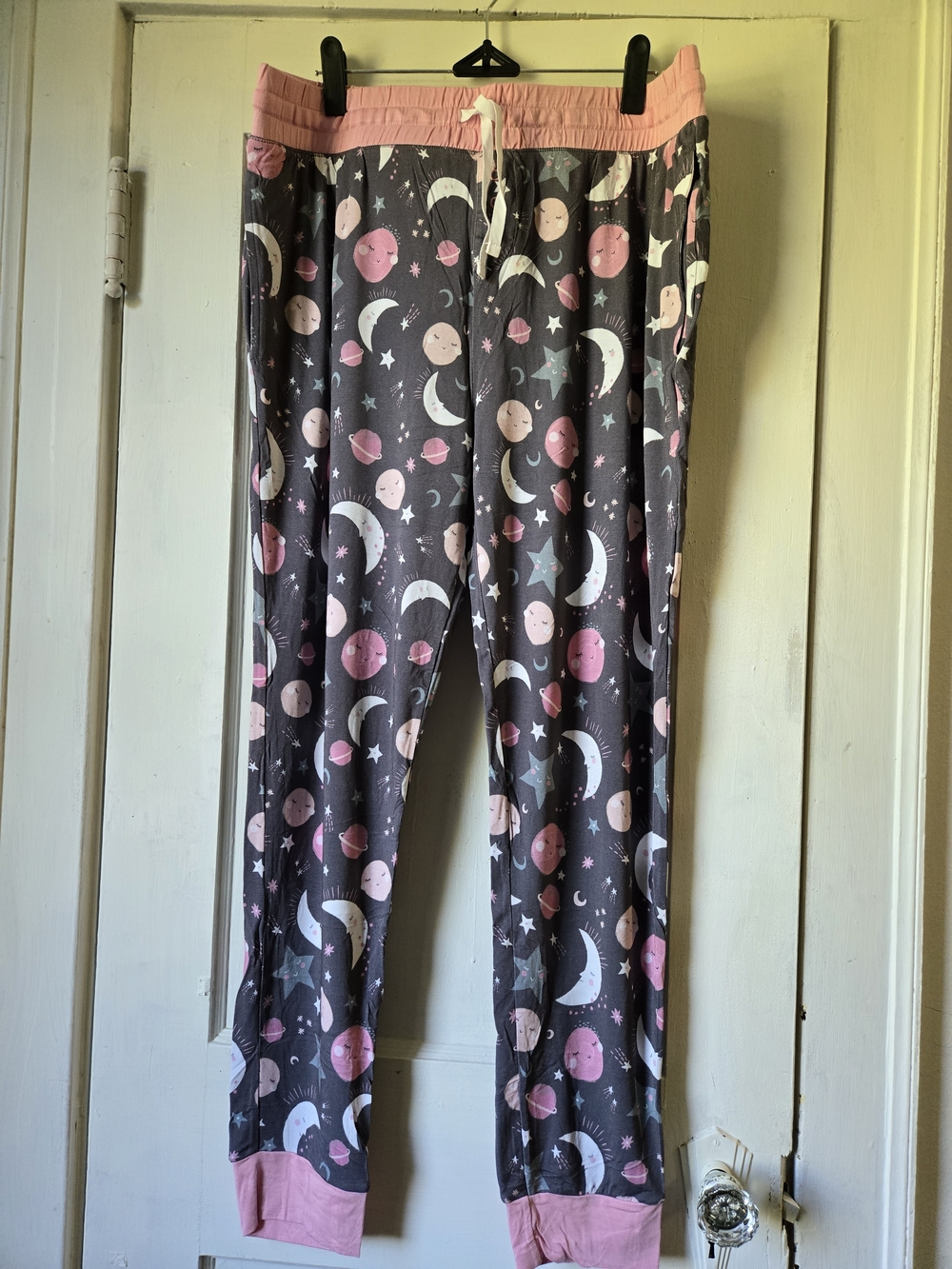 Little Sleepies Moon & Stars Pink-Trim Women's Jogger Pajama Pants